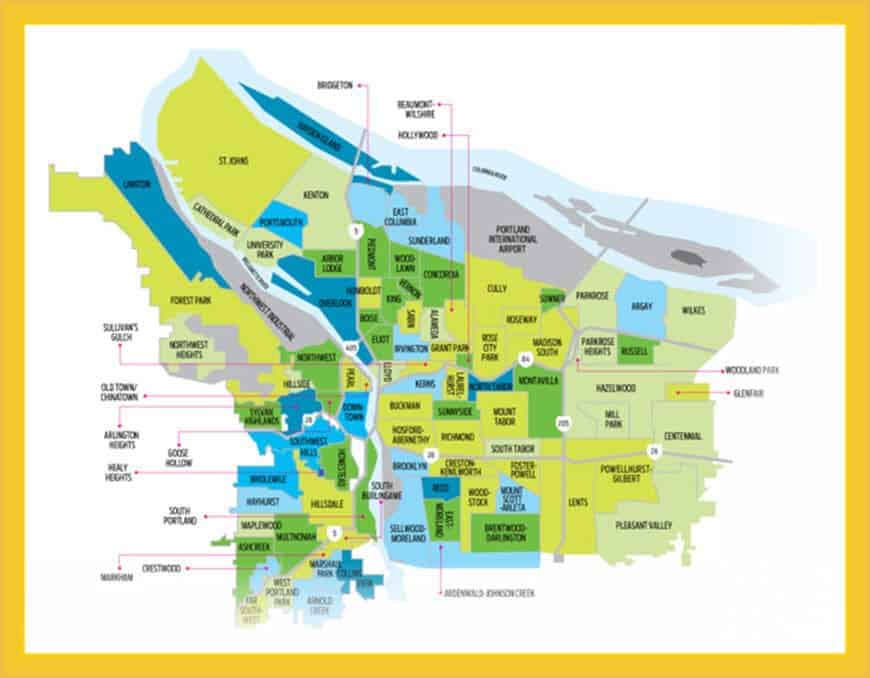 Portland Neighborhoods Framed