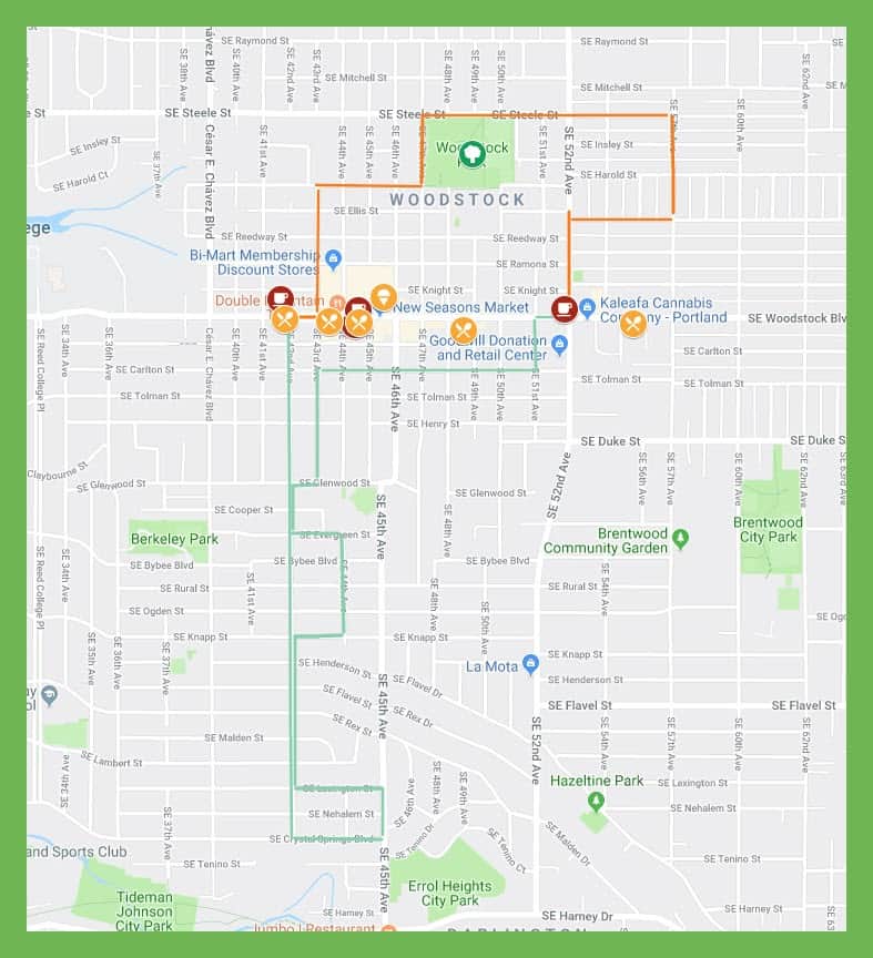 SE WOODSTOCK WALKING MAP