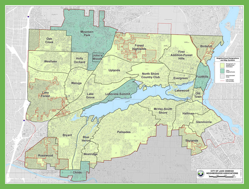 Walking Lake Oswego_Neighborhood Map