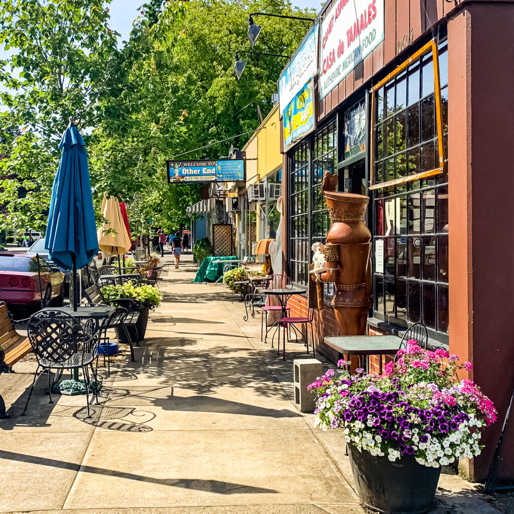 Walking downtown Milwaukie, Oregon.