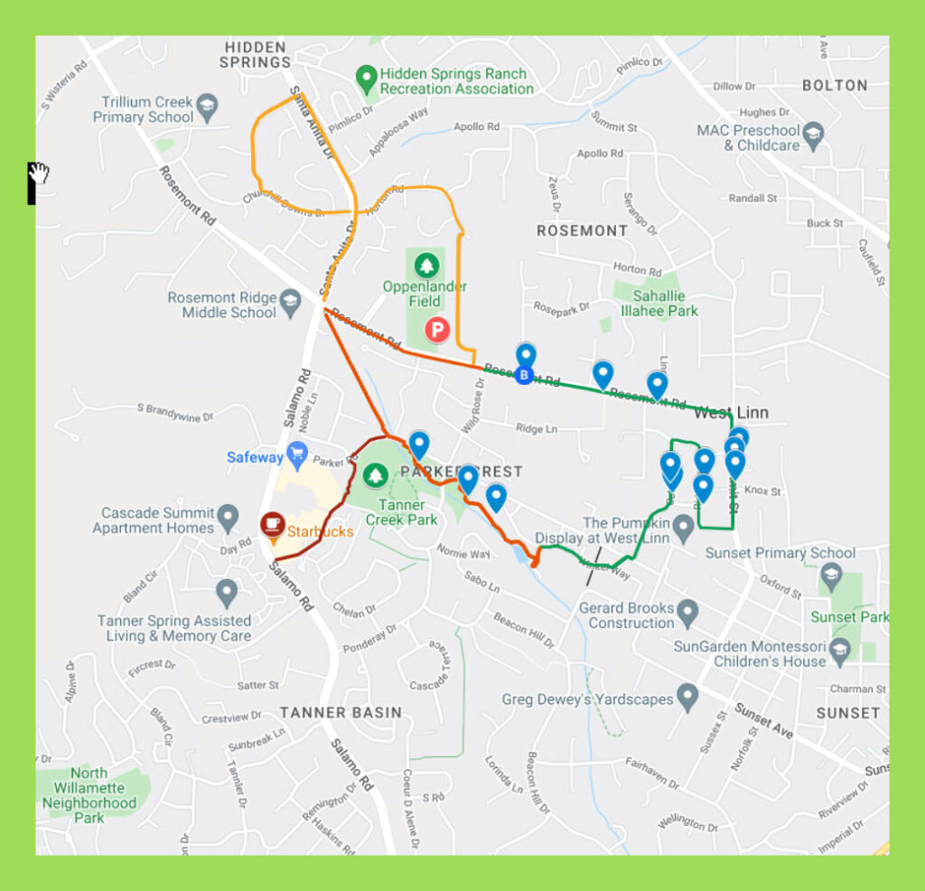 MAP WALKING WEST LINN PARKER CREST JAUNT 2022 04 07