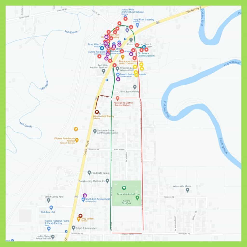 Walking Aurora Route Map AURORA OREGON WALKING MAP 2021 11 05 1024x1024 1